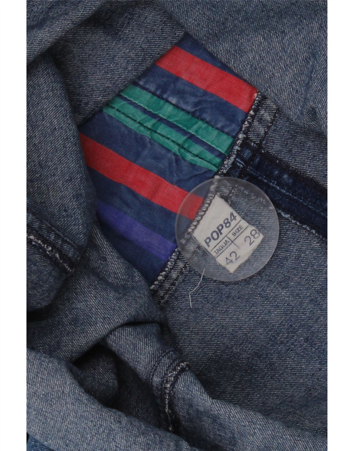 Saia jeans feminina POP 84 IT 42 médio W28 algodão azul