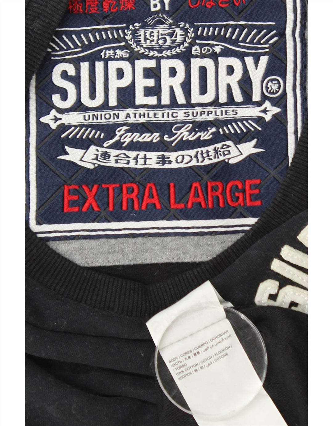 Camiseta gráfica masculina Superdry Top XL algodão preto