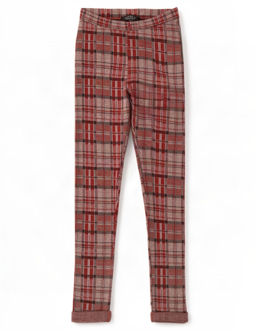Leggings gráficas femininas Topshop Reino Unido 8 poliéster xadrez vermelho pequeno