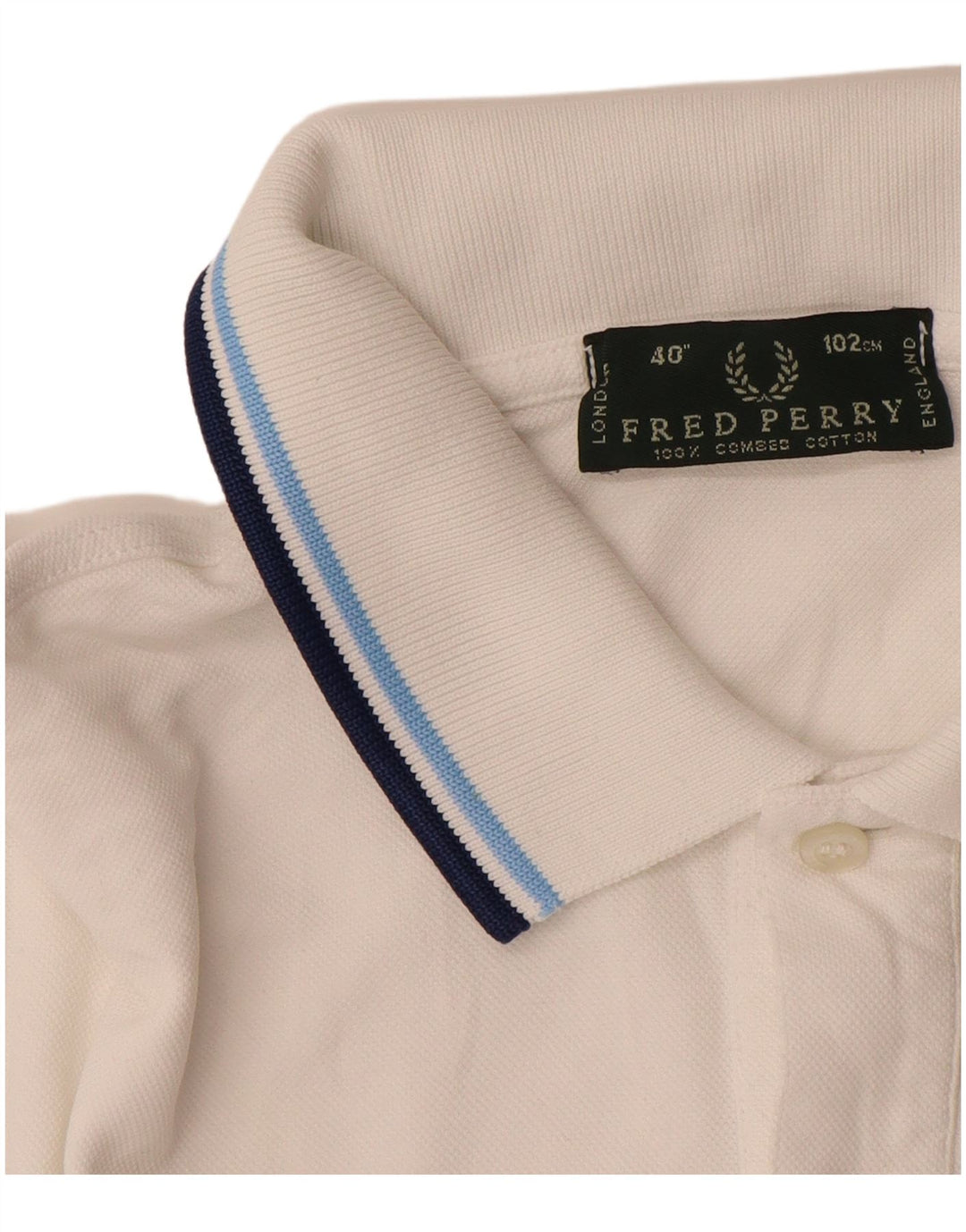 Camisa pólo masculina FRED PERRY algodão branco médio