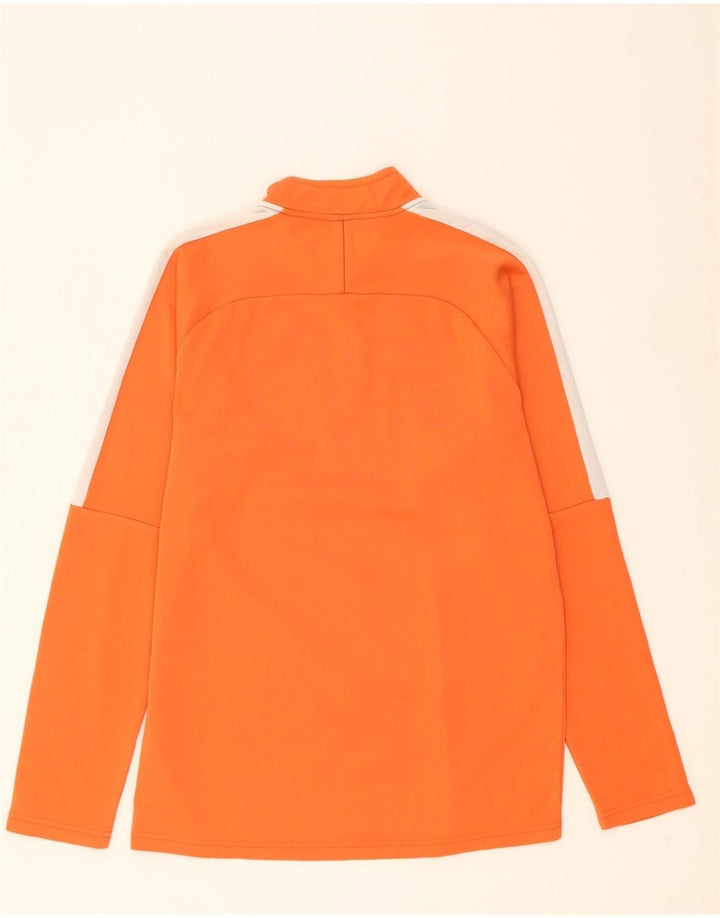 NIKE Masculino Zip Neck Pullover Treino Top Pequeno Laranja Colourblock