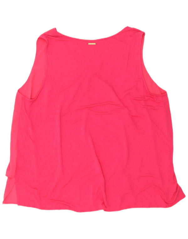 Michael Kors Womens Sleeveless Blouse Top UK 22 3XL Pink Polyester