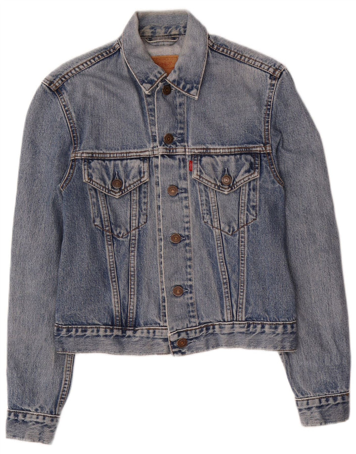 Jaqueta jeans feminina Levi's UK 10 pequeno algodão azul