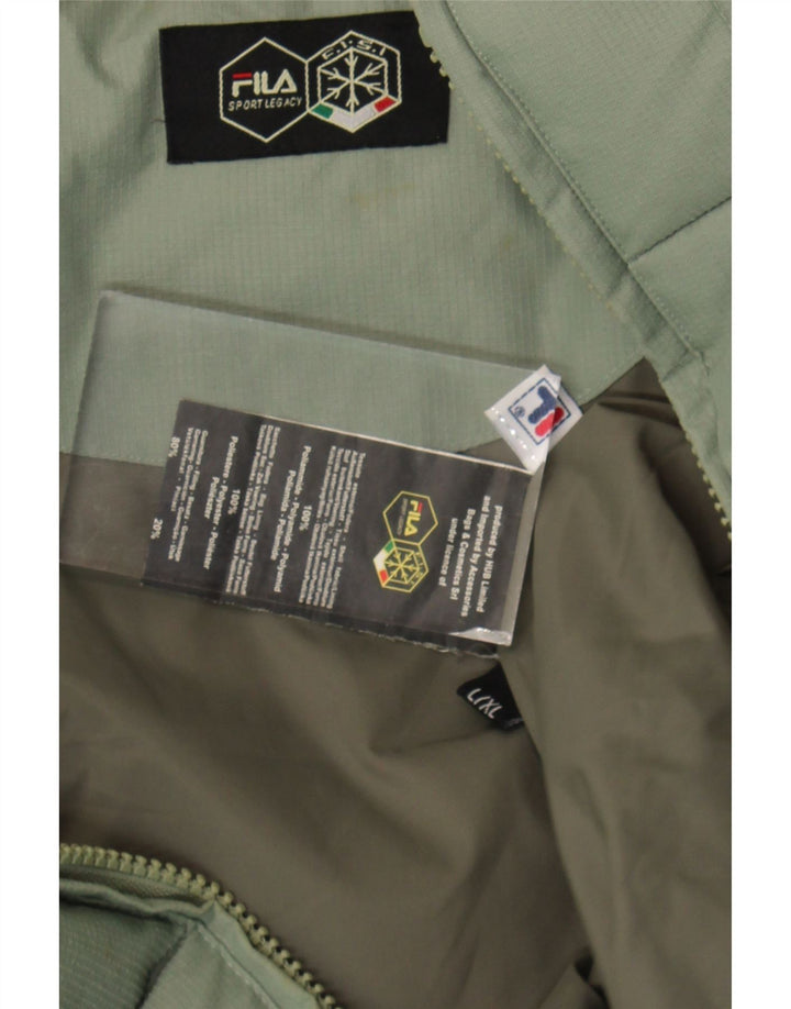 Jaqueta acolchoada masculina FILA UK 40 grande poliamida verde