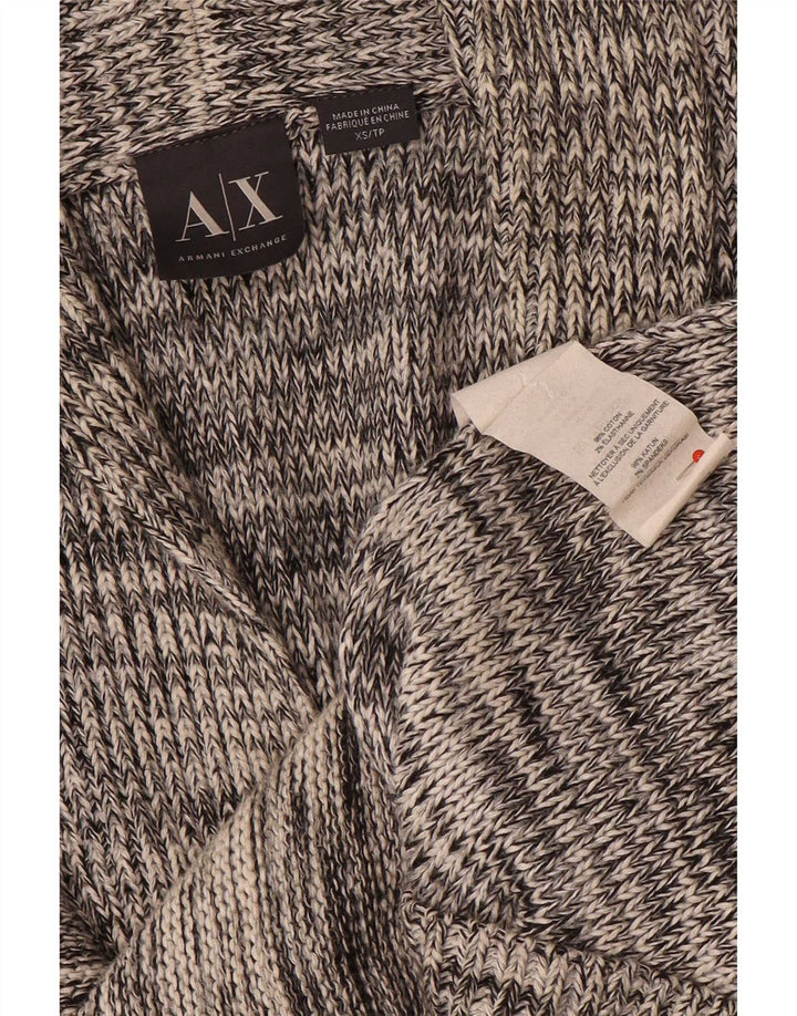 Suéter cardigã masculino Armani Exchange XS algodão manchado cinza