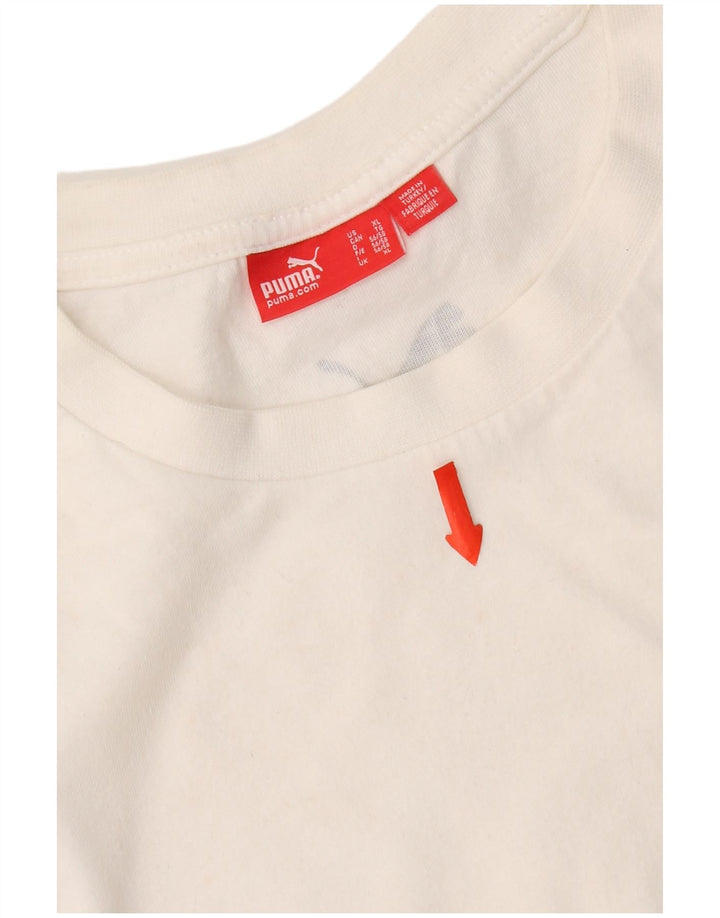 Puma Mens Graphic Vest Top XL Algodão Branco