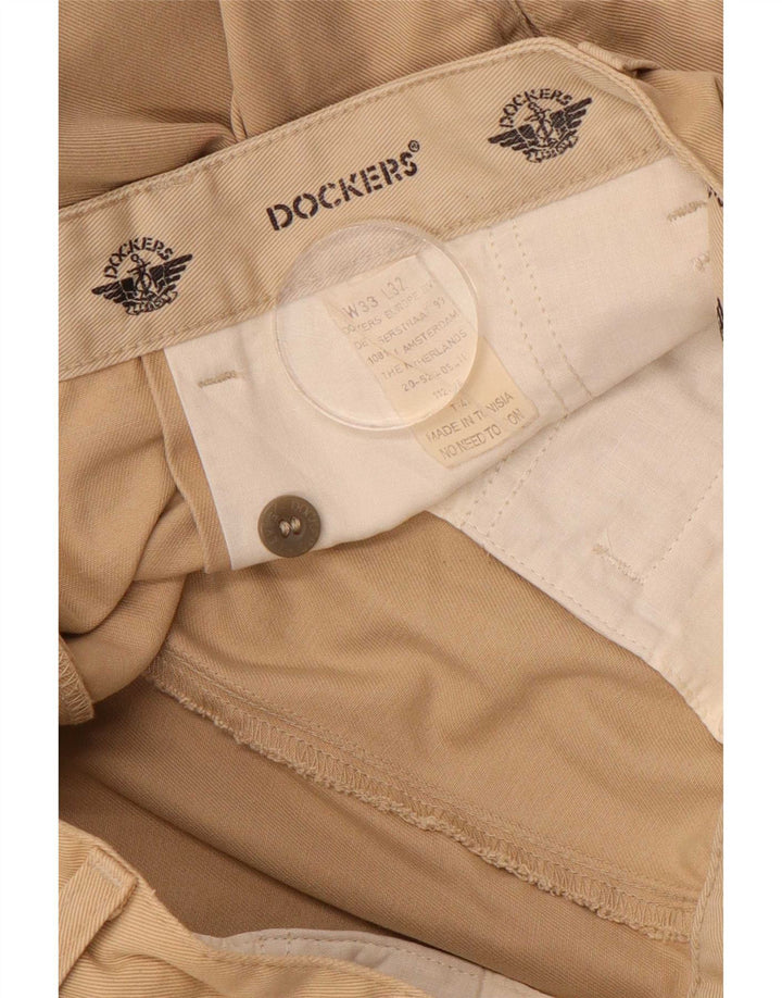 Calça Chino Masculina Dockers Pegged W33 L29 Bege