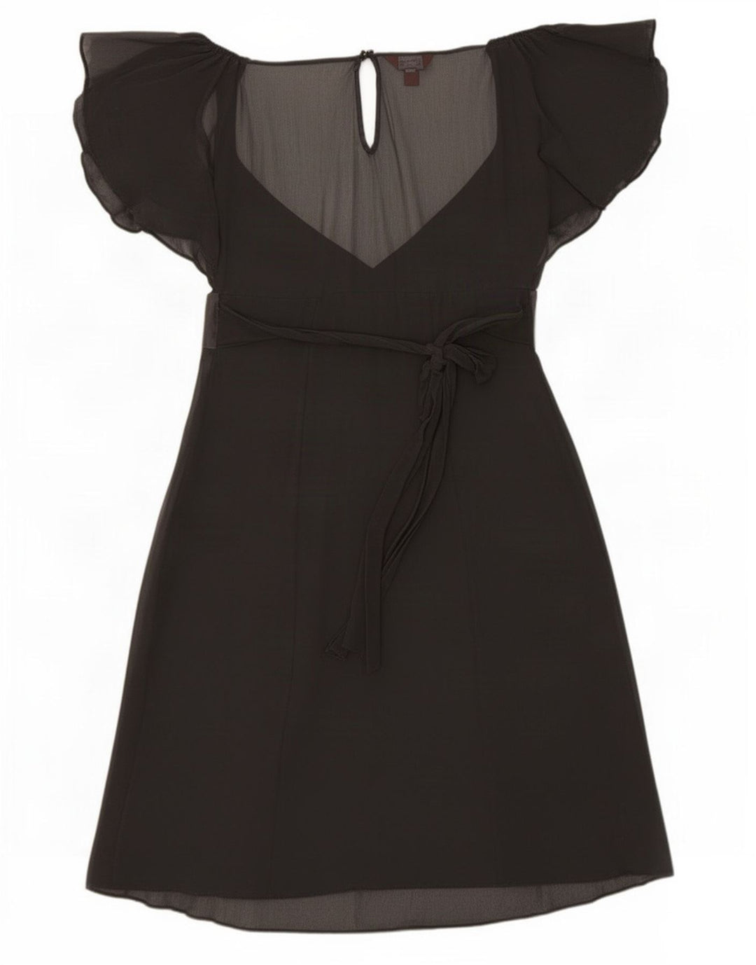 Monsoon Vestido Império Feminino Reino Unido 12 Médio Preto