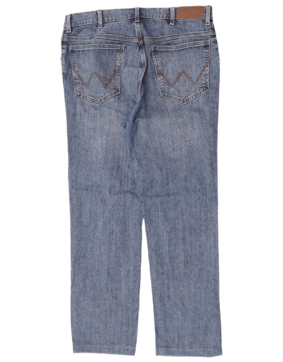 Wrangler Mens Straight Jeans W36 L29 Azul Algodão