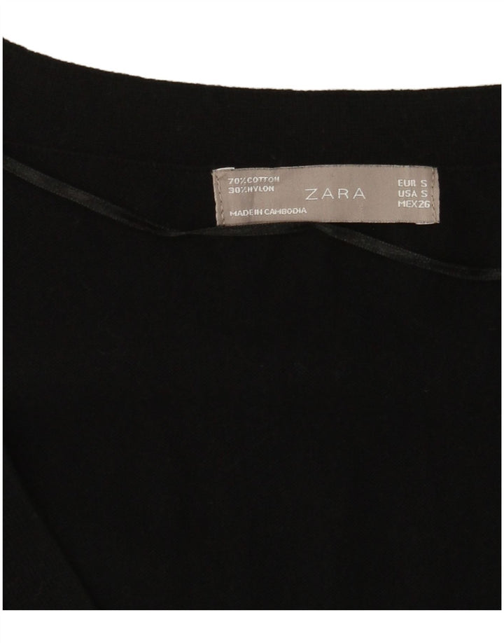 Suéter cardigã feminino Zara Reino Unido 8 pequeno preto