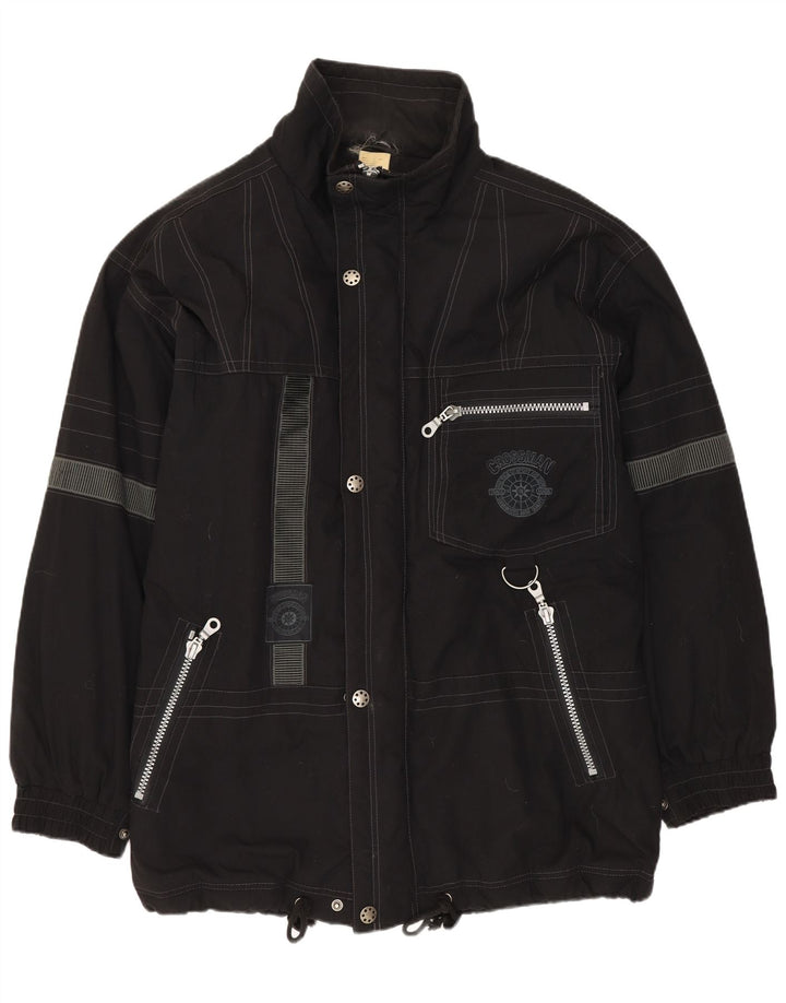 Jaqueta corta-vento masculina VINTAGE UK 42 XL poliéster preto