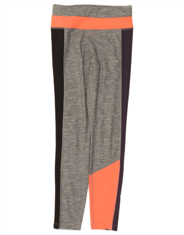Leggings Nike Dri Fit Femininas UK 10 Pequenas Cinza Colourblock Poliéster