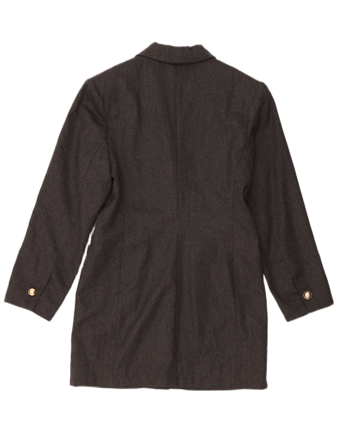 Jaqueta blazer vintage feminina longline com 1 botão EUA 2 XS lã cinza