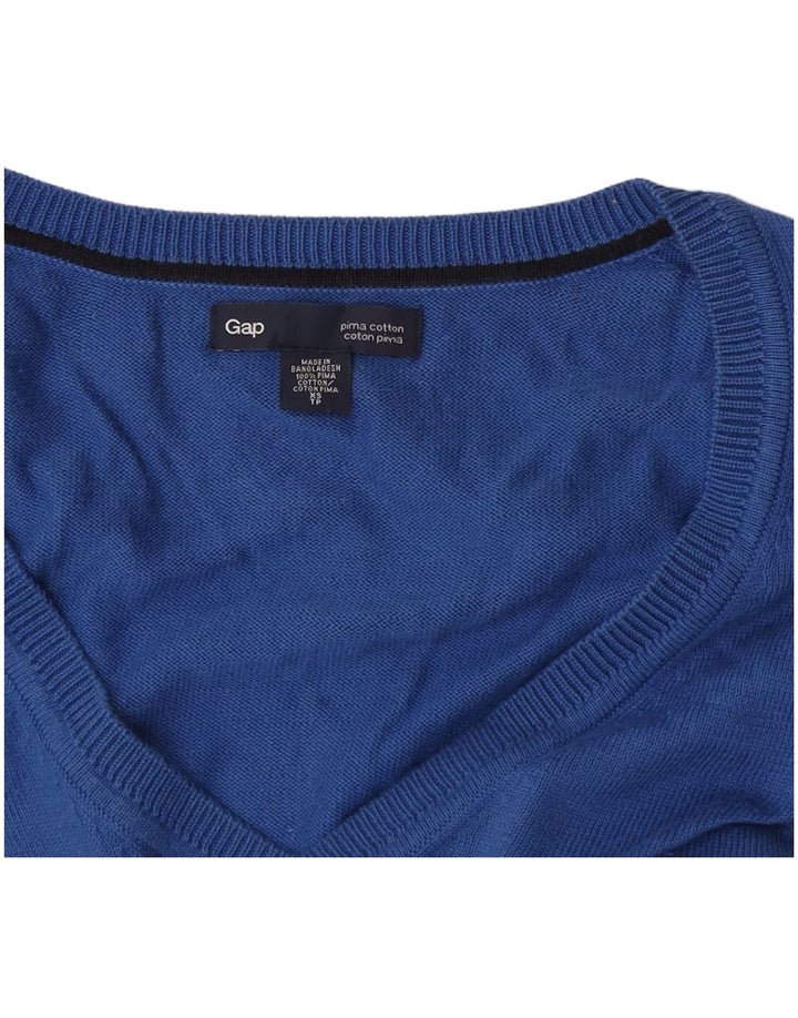 Suéter masculino Gap com decote em V XS azul algodão