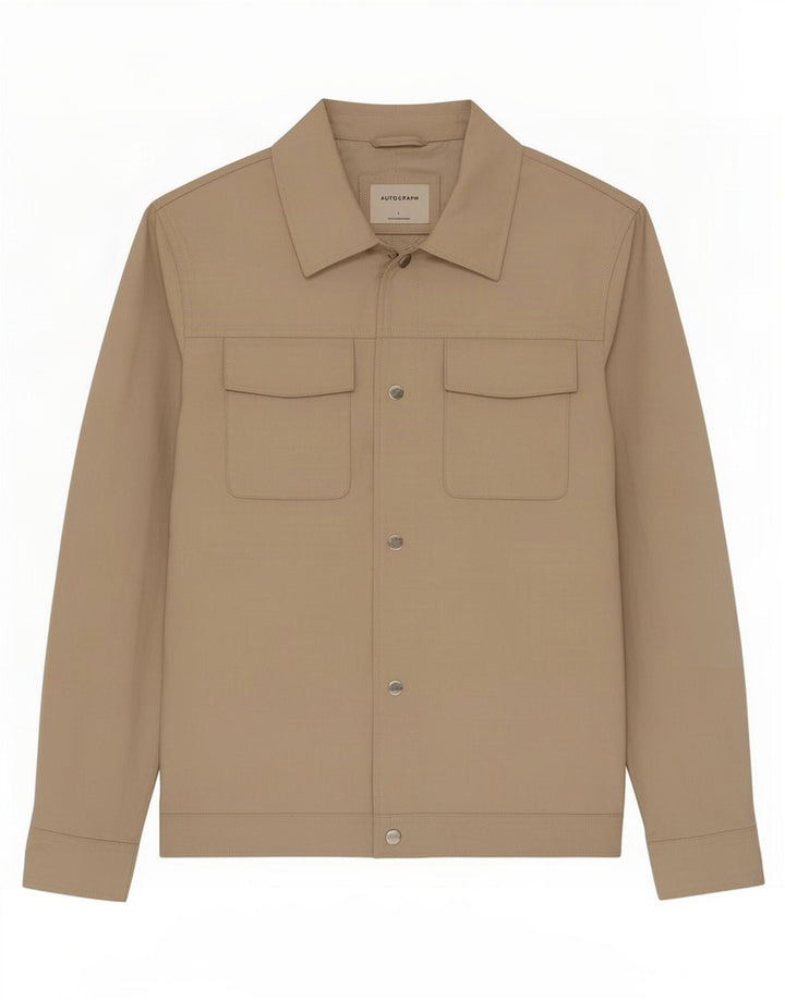 Jaqueta bomber masculina Marks & Spencer Reino Unido 40 grande bege