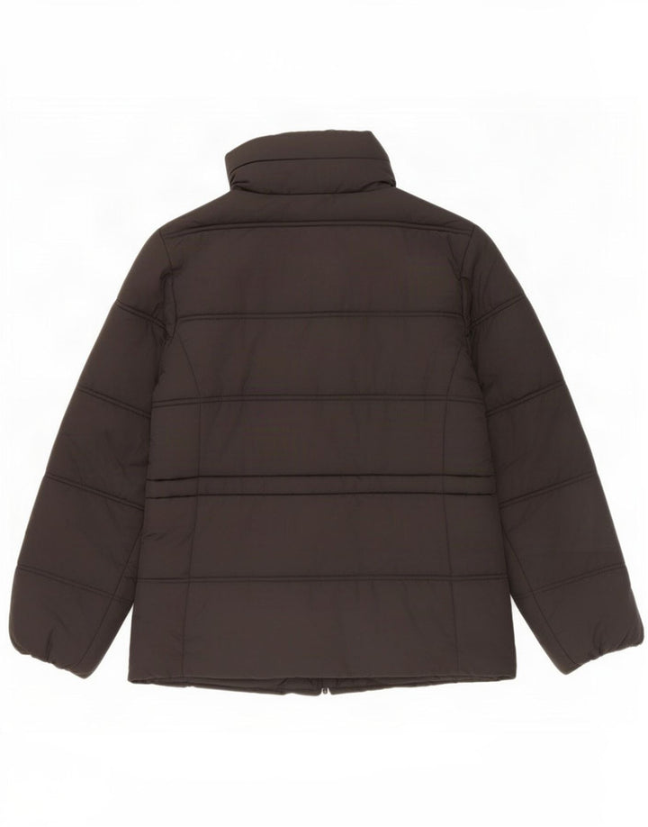 Jaqueta feminina acolchoada com capuz Marks & Spencer Reino Unido 12 poliéster preto médio