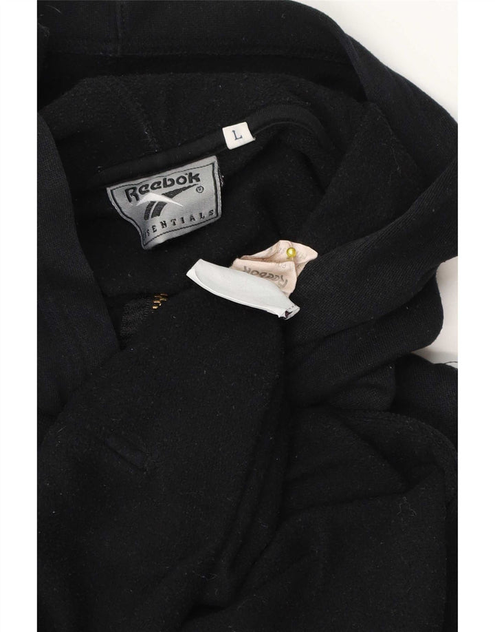 Jaqueta de lã com capuz masculina Reebok UK 40 grande poliéster preto