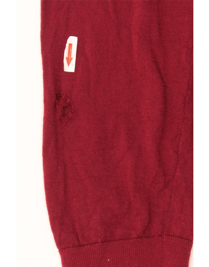 MARKS & SPENCER Suéter masculino com decote em V 2XL lã Merino vermelha