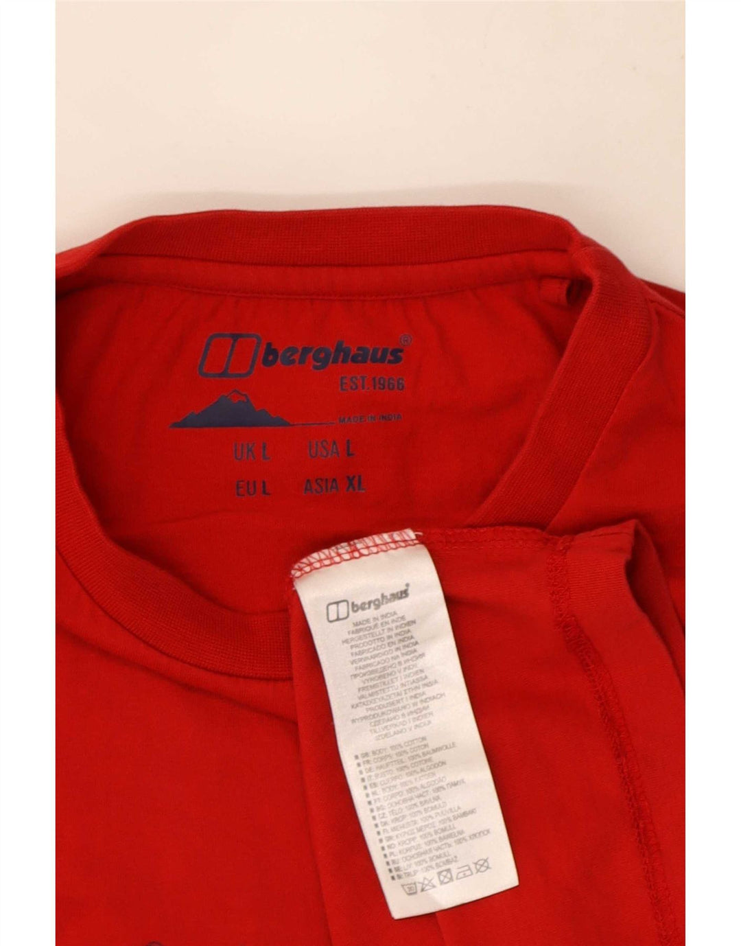 Berghaus Camiseta masculina gráfica grande de algodão vermelho