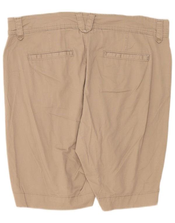 Lee Womens Riders Shorts Casual US 14 XL W36 Algodão Bege