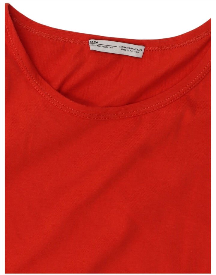 Blusa feminina ZARA Batwing Top UK 12 Médio Vermelho Floral