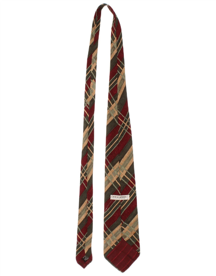 Gravata masculina Giorgio Armani tamanho único xadrez multicolorido de seda clássico