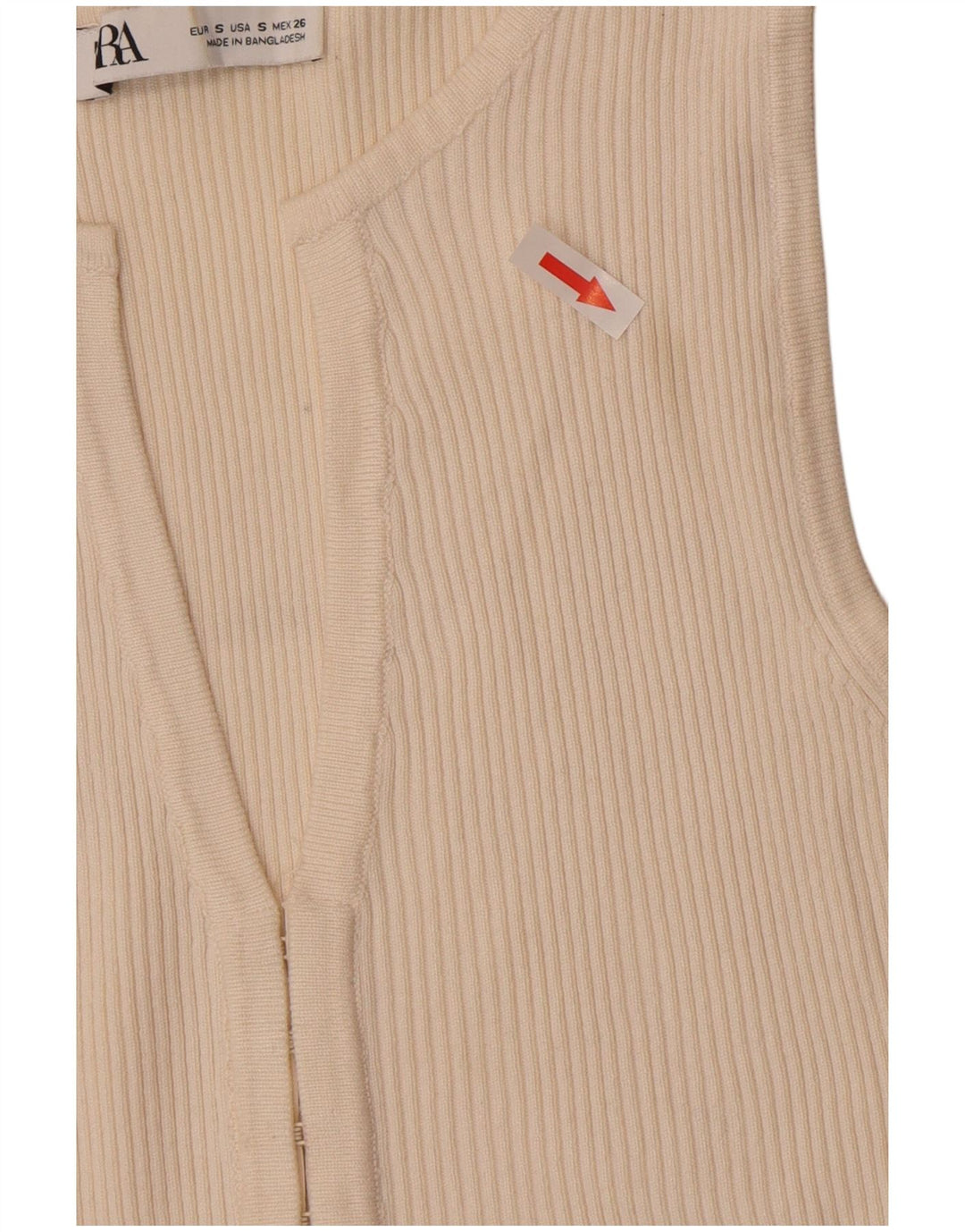 Zara Cardigan Feminino Top UK 8 Pequeno Off White Viscose