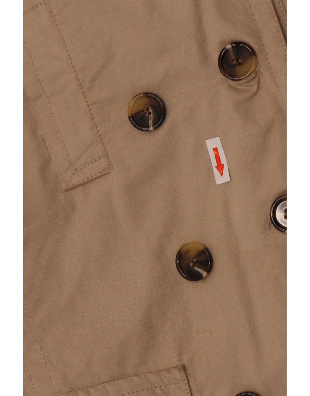 Trench coat feminino curto duplo breasted Massimo Dutti Reino Unido 14 médio bege