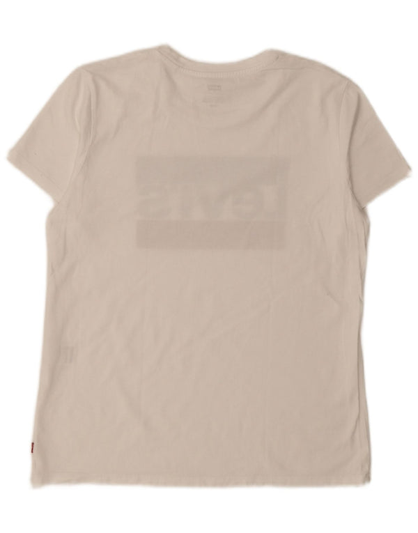 Camiseta feminina gráfica Levi's UK 14 médio branco