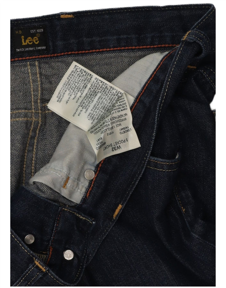 Shorts jeans curto masculino Lee com 5 bolsos W32 algodão azul marinho médio
