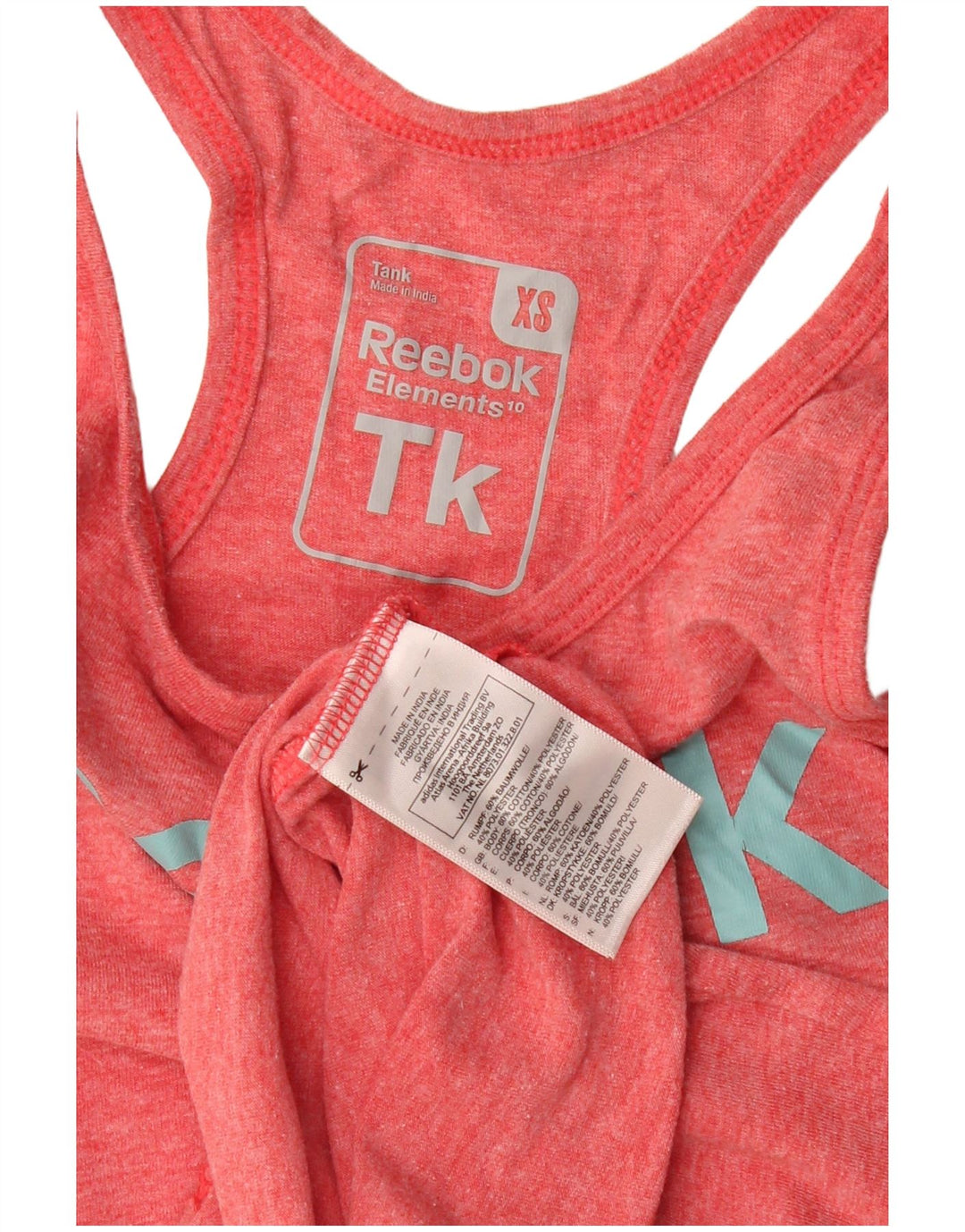 REEBOK feminino gráfico colete top UK 6 XS algodão vermelho