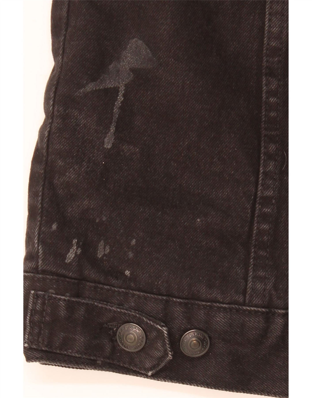 Jaqueta jeans masculina Zara Sherpa UK 42 XL poliéster preto