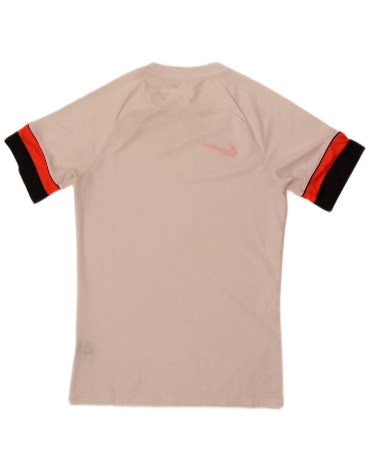 Camiseta masculina Nike Dri Fit Top pequeno branco colorblock poliéster