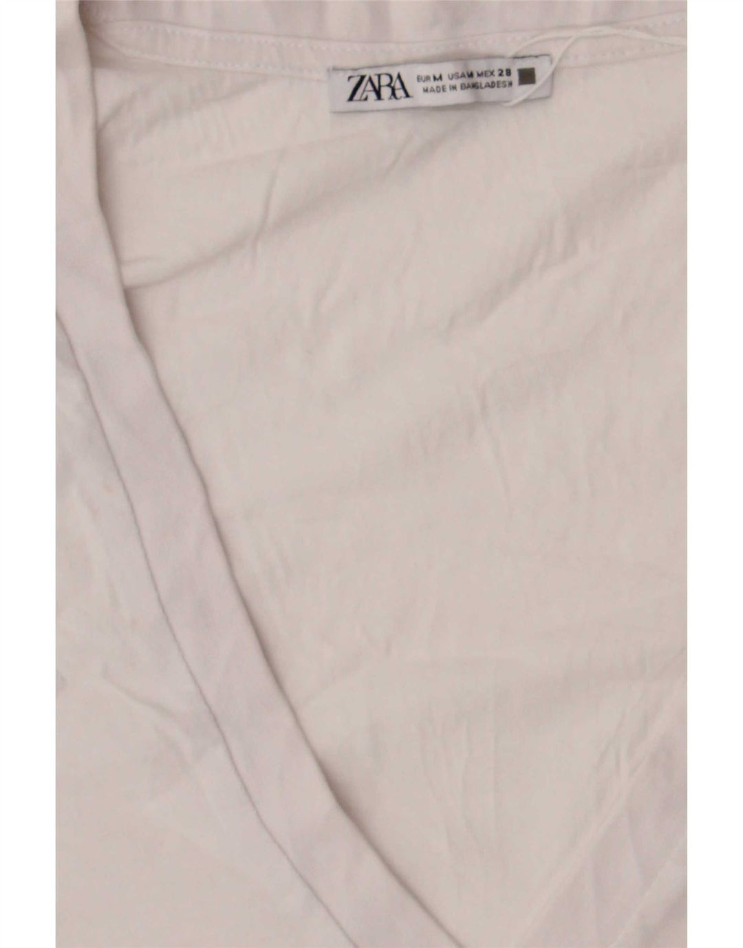Camiseta feminina Zara UK 14 médio branco
