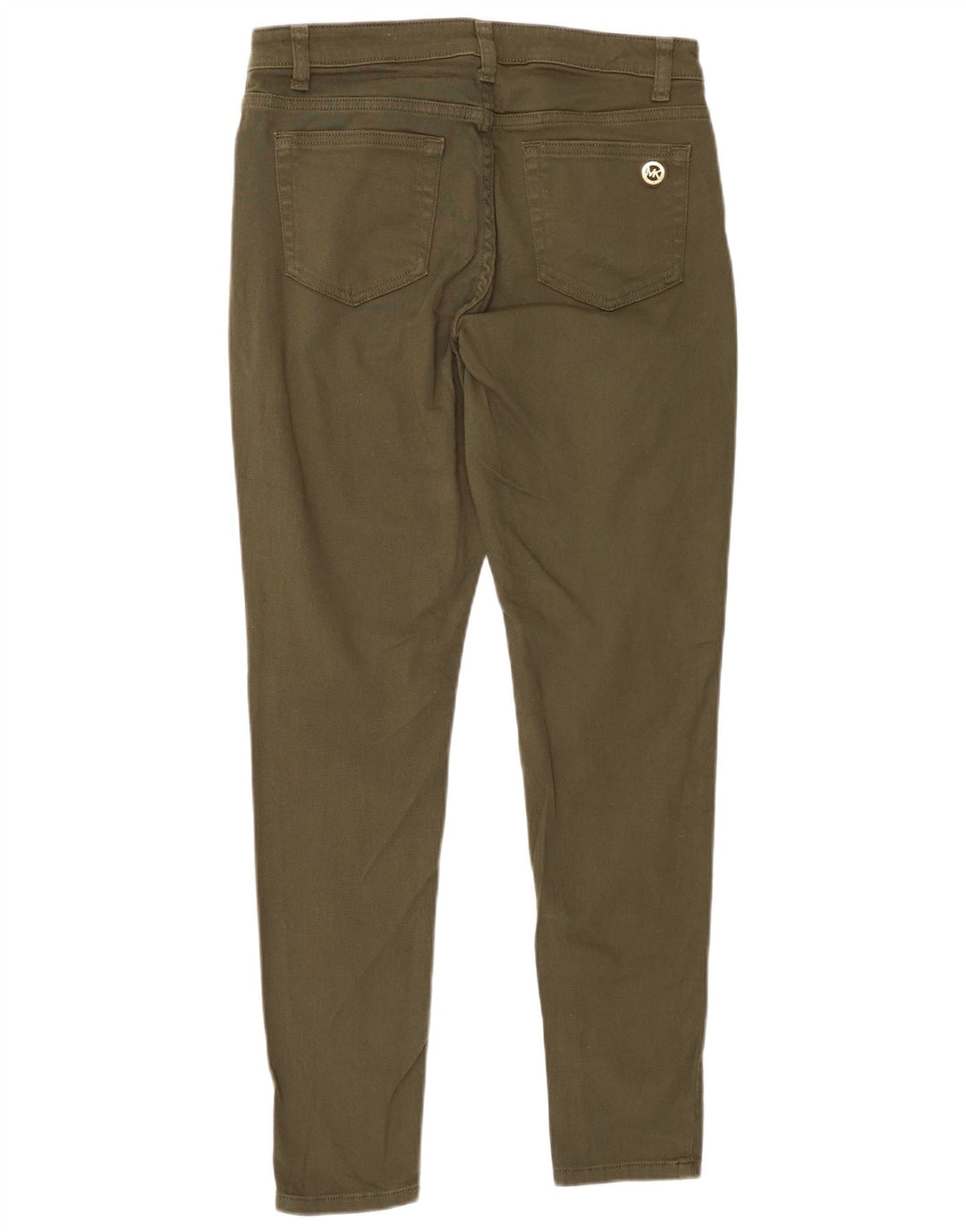 Calça feminina casual MICHAEL KORS skinny EUA 8 médio W28 L29 cáqui