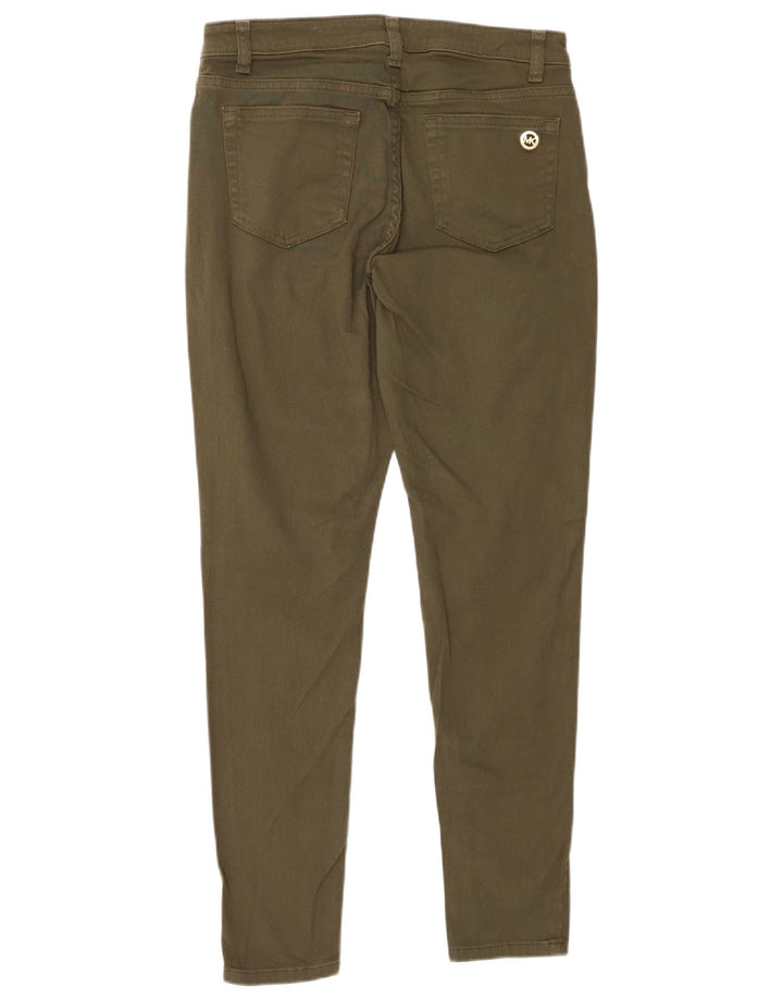 Calça feminina casual MICHAEL KORS skinny EUA 8 médio W28 L29 cáqui