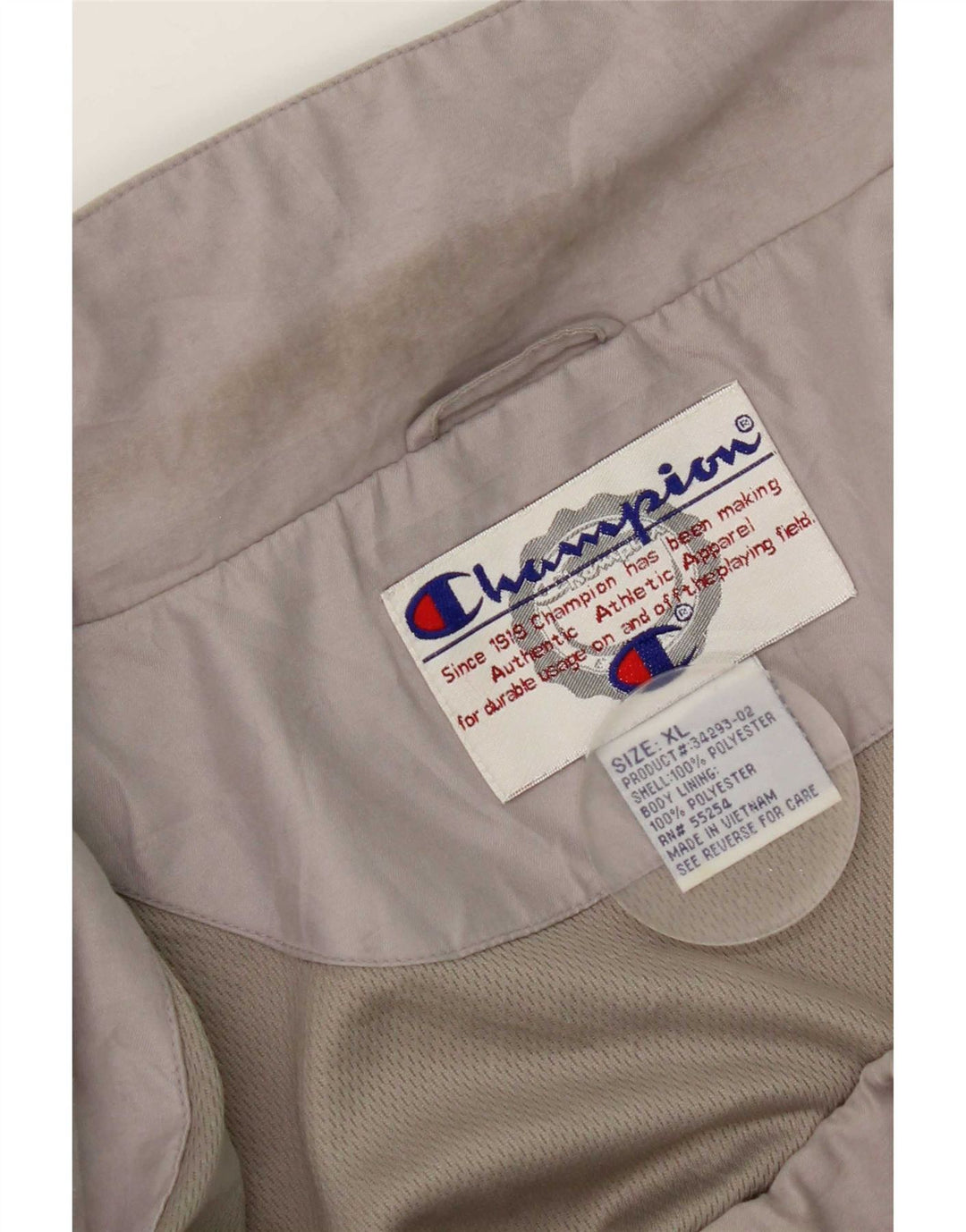 Jaqueta de chuva masculina Champion UK 42 XL cinza colorblock poliéster