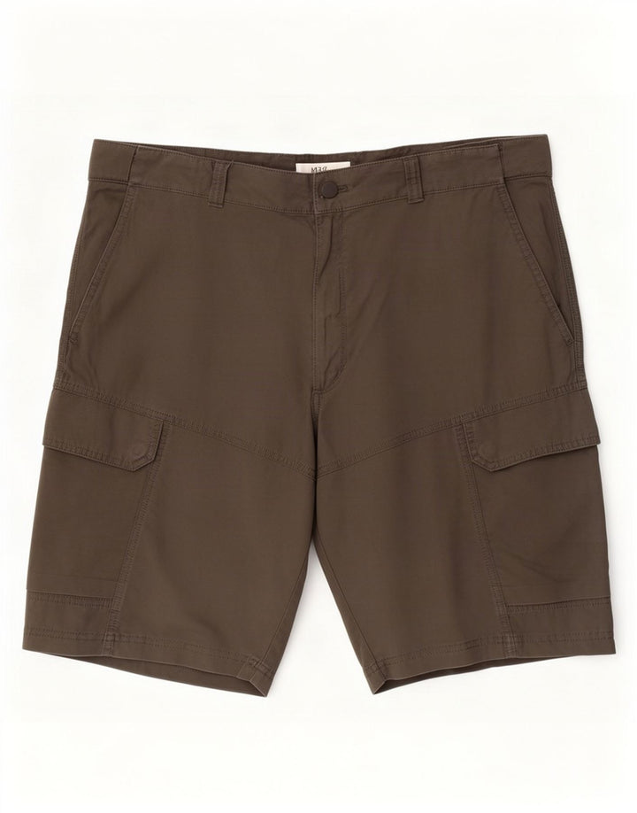 Shorts cargo masculino Marks & Spencer W40 XL algodão cáqui