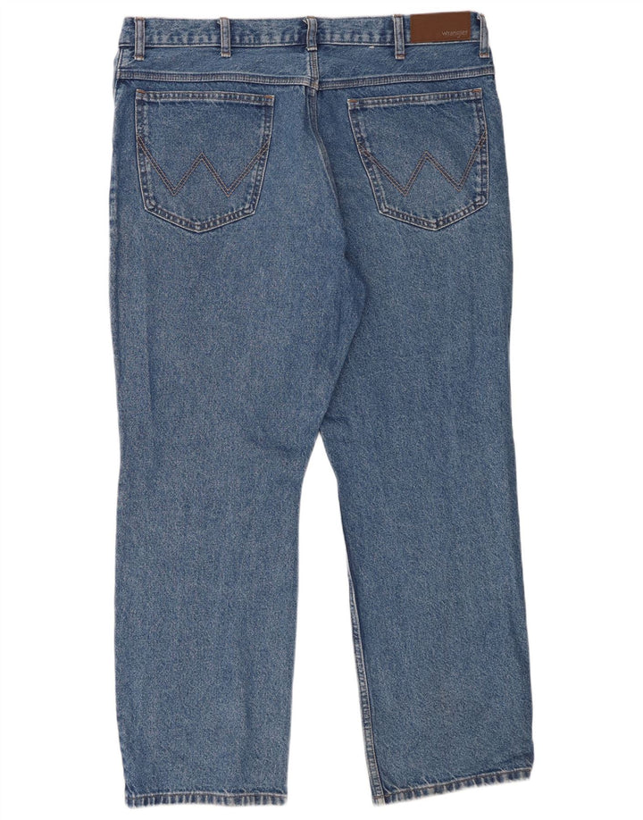 Wrangler Mens Straight Jeans W40 L30 Azul Algodão