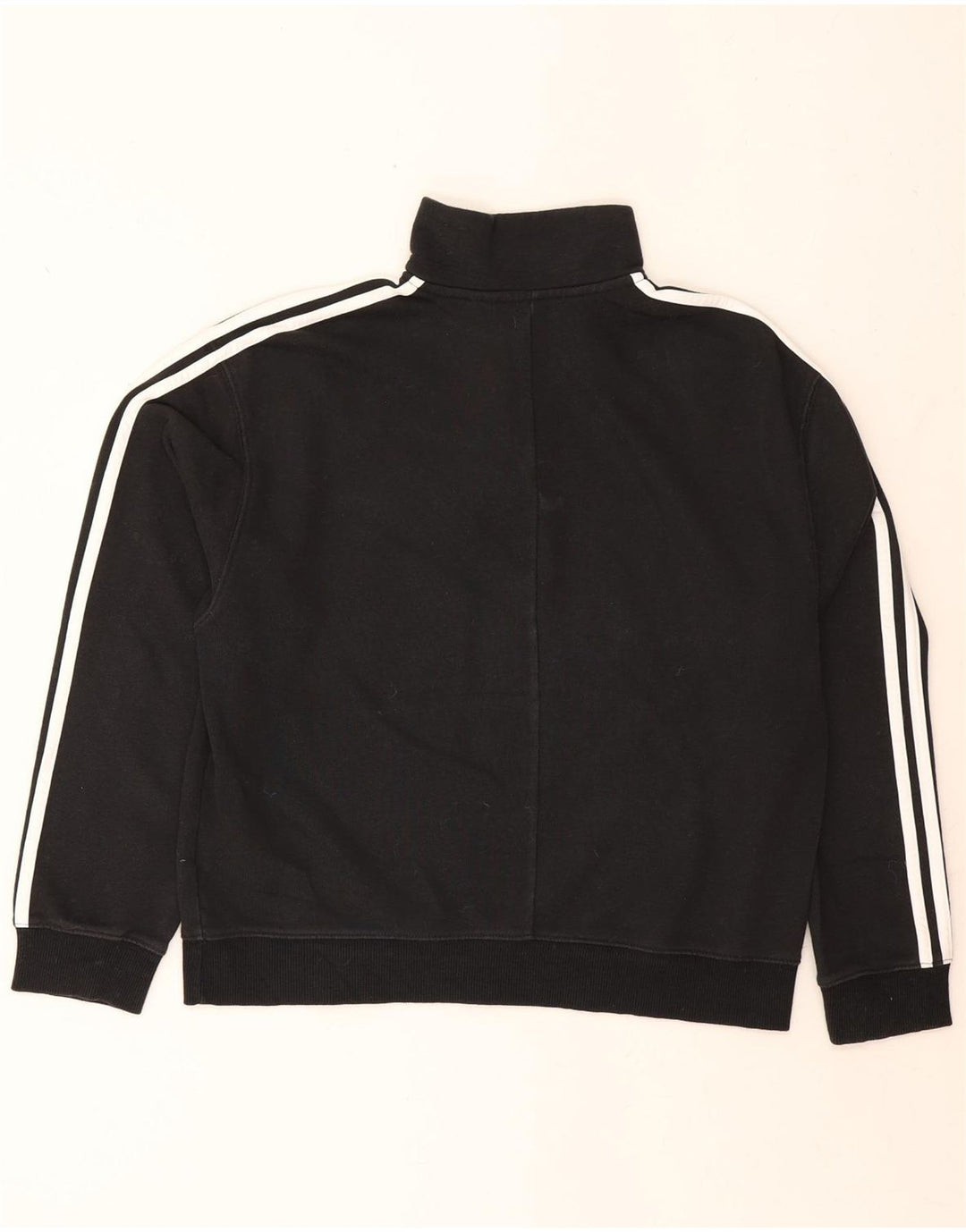 ADIDAS Womens Zip Neck Sweatshirt Jumper UK 20/22 XL Black Cotton Vintage Adidas and Second-Hand Adidas from Messina Hembry 