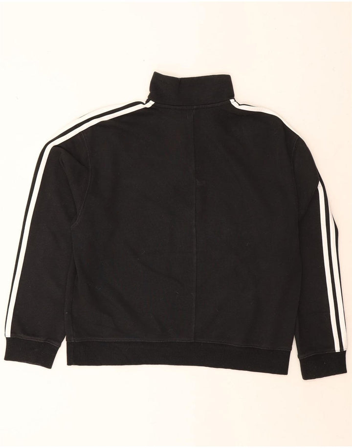 ADIDAS Womens Zip Neck Sweatshirt Jumper UK 20/22 XL Black Cotton Vintage Adidas and Second-Hand Adidas from Messina Hembry 