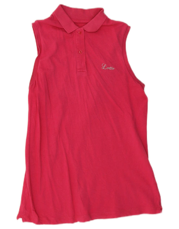 Camisa polo feminina sem mangas Lotto UK 12 rosa médio