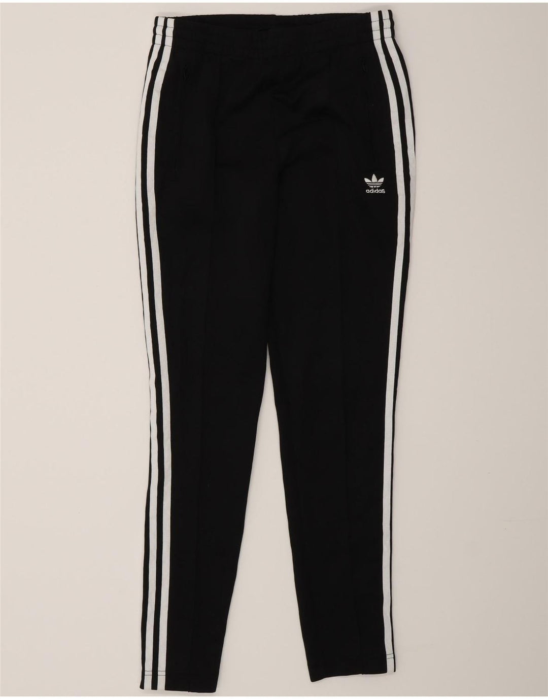 Calças de treino femininas Adidas UK 8 pequenas poliéster preto