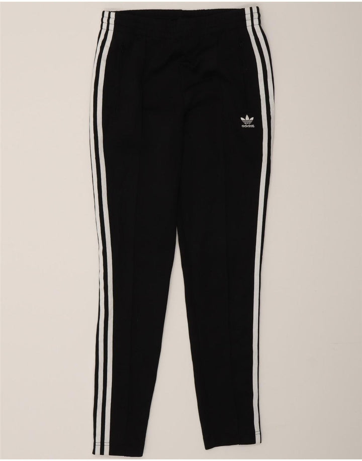Calças de treino femininas Adidas UK 8 pequenas poliéster preto