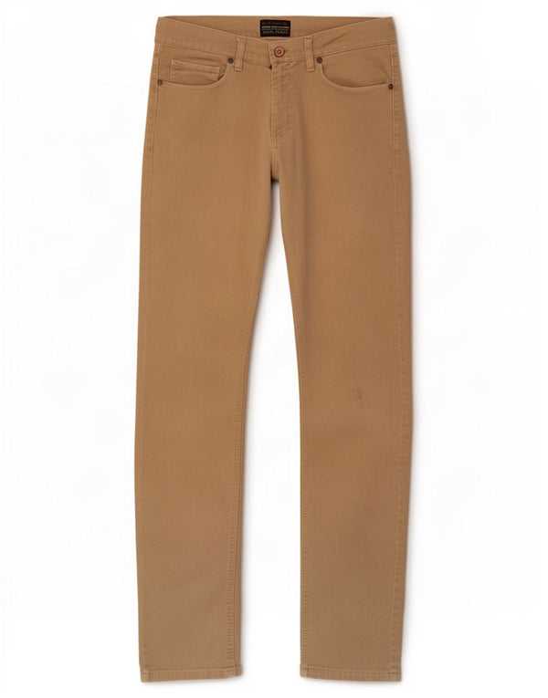 Zara Mens Slim Fit Calça Casual EU 42 Grande W32 L33 Algodão Bege