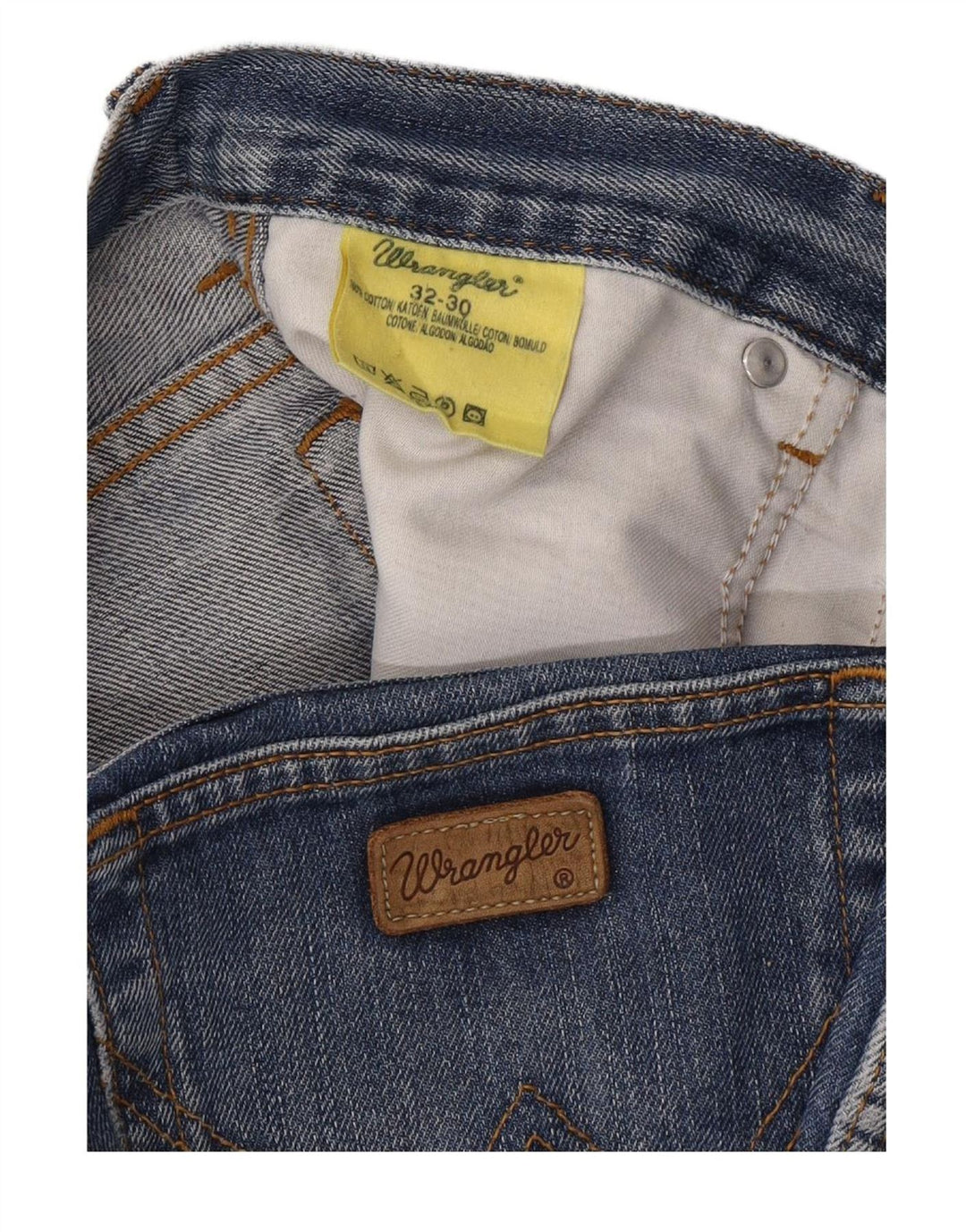 Jeans retos masculinos WRANGLER W32 L30 algodão azul