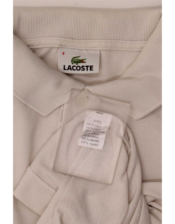 Camisa polo masculina Lacoste tamanho 4 médio algodão branco