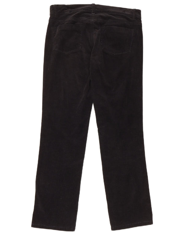 Calça feminina reta de veludo Benetton IT 42 médio W30 L28 preta