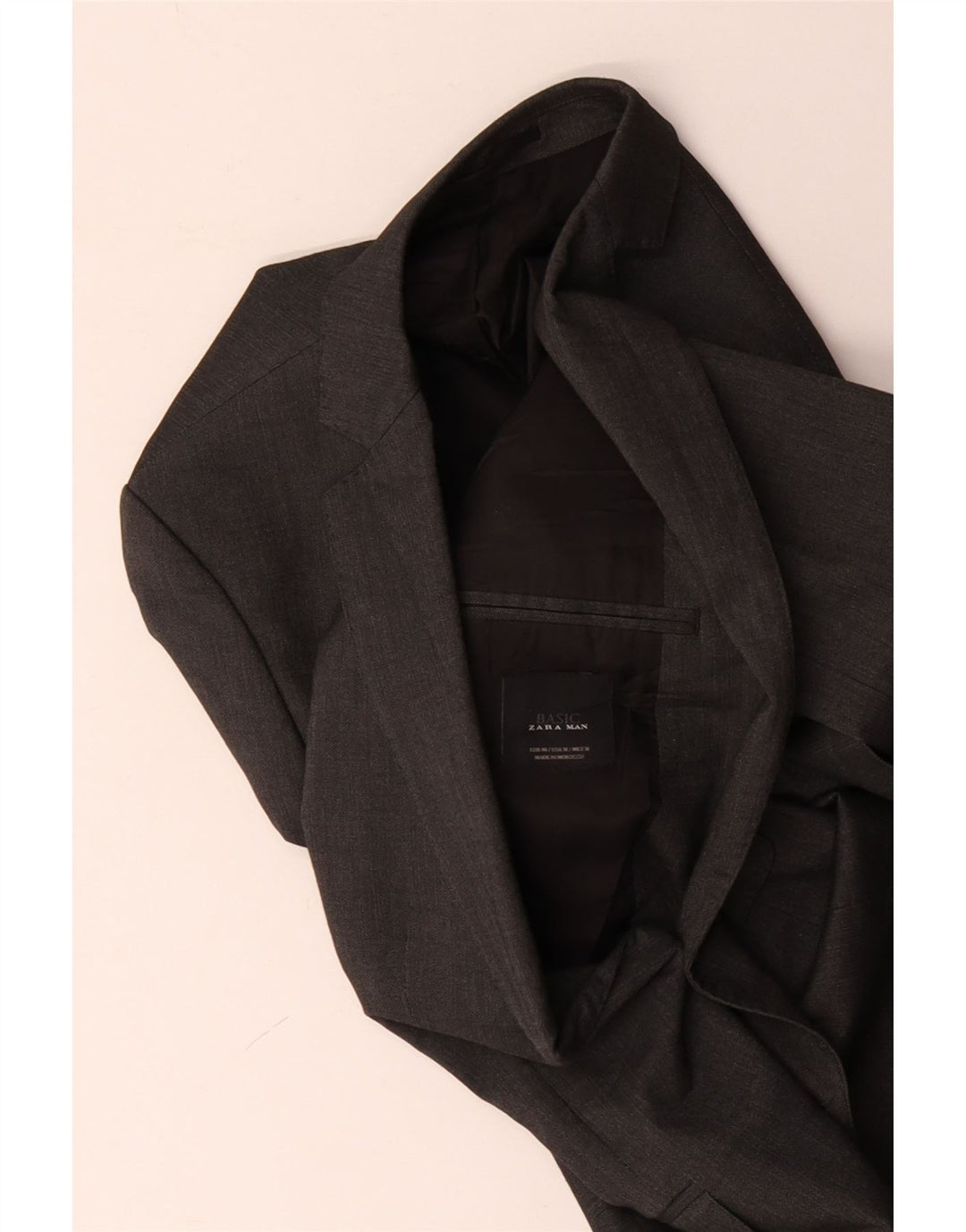 Jaqueta blazer masculina Zara com 2 botões EU 48 Viscose cinza médio
