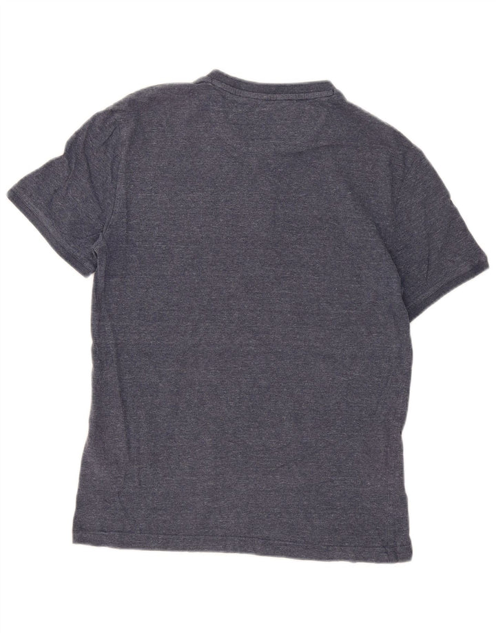 Camiseta masculina Superdry Top médio algodão manchado azul